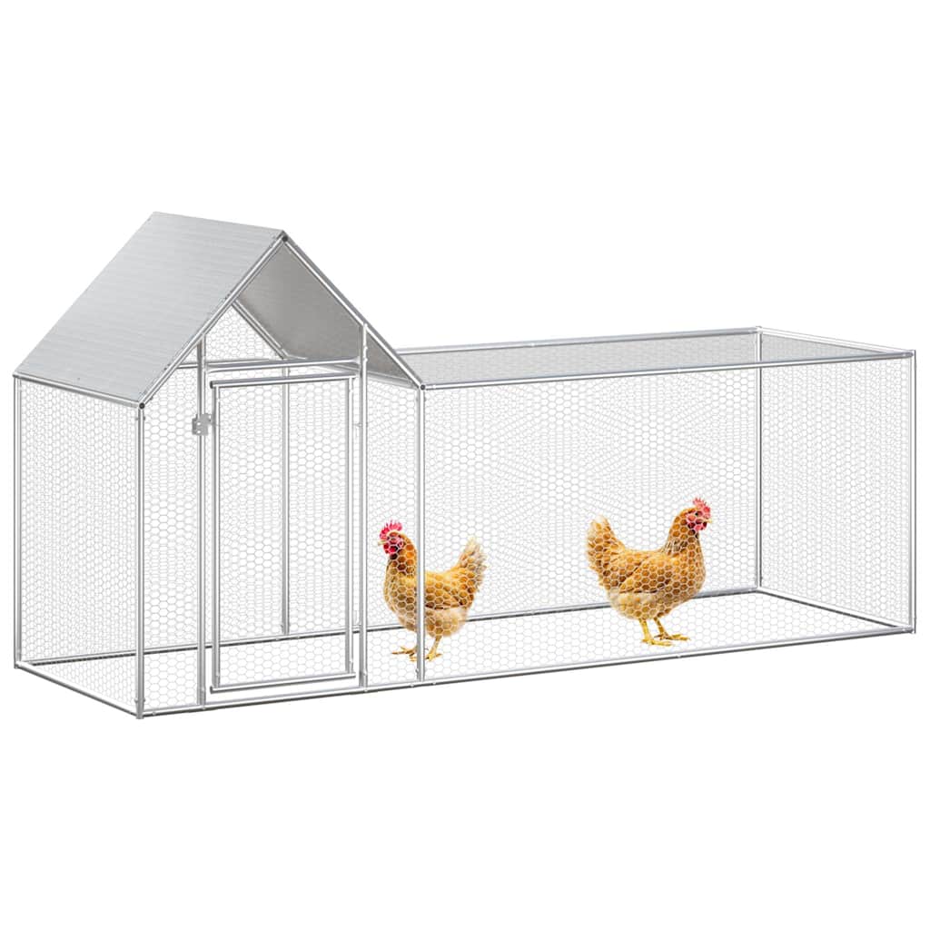 Galvanised Steel Chicken Coop 3x1x1.5m | HomeAndLiving