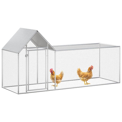 Galvanised Steel Chicken Coop 3x1x1.5m | HomeAndLiving