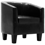 Leather Tub Chair Black