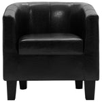 Leather Tub Chair Black