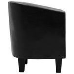 Leather Tub Chair Black