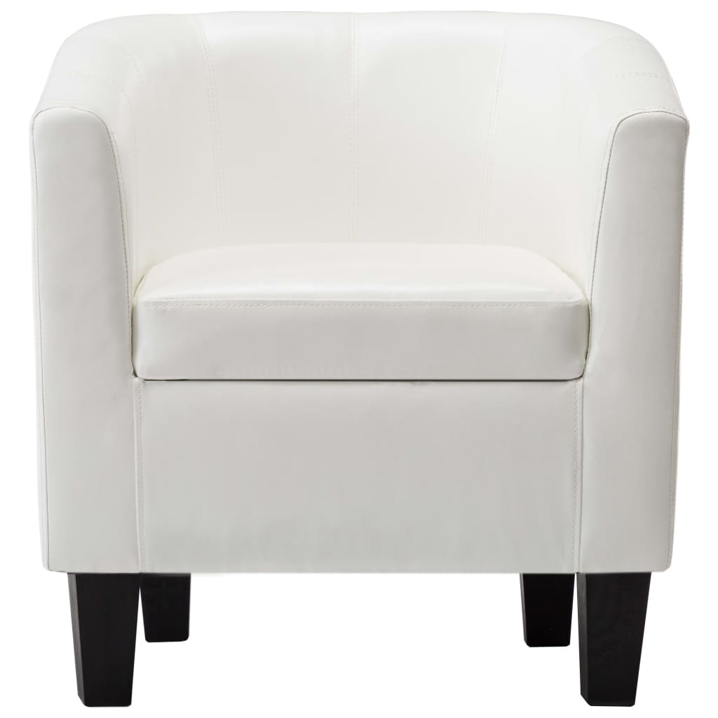 Tub Chair Leather White