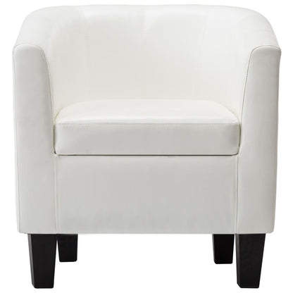 Tub Chair Leather White