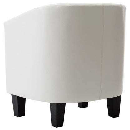 Tub Chair Leather White