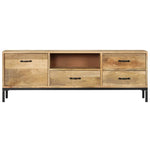 TV Cabinet 3 Drawers Storage Solid Mango Wood