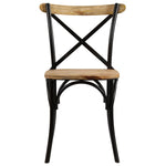 Cross Chairs 2 pcs Solid Mango Wood  Black