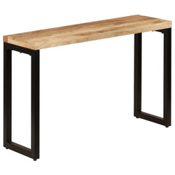 Console Table, Solid Mango Wood and Steel