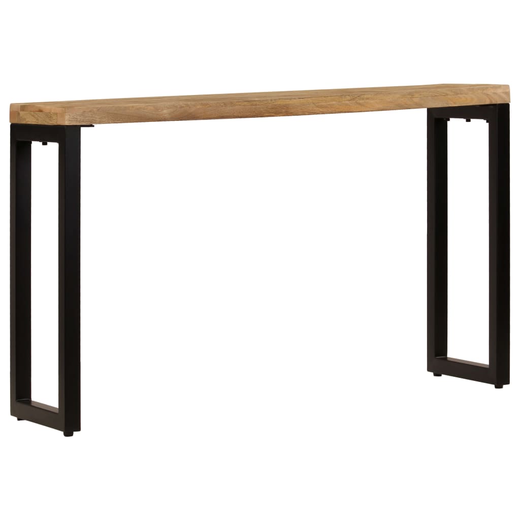 Console Table, Solid Mango Wood and Steel
