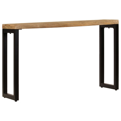 Console Table, Solid Mango Wood and Steel