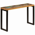 Console Table Solid Reclaimed Wood and Steel