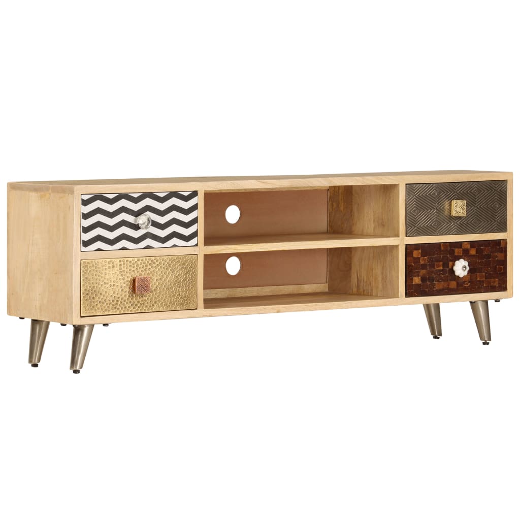 TV Cabinet- Solid Mango Wood - 120×30×40cm