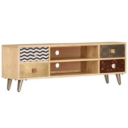 TV Cabinet- Solid Mango Wood - 120×30×40cm