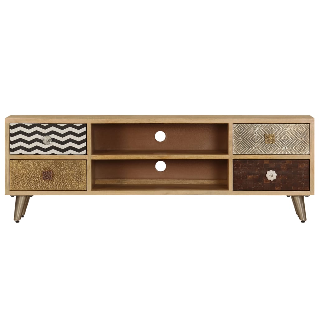 TV Cabinet- Solid Mango Wood - 120×30×40cm