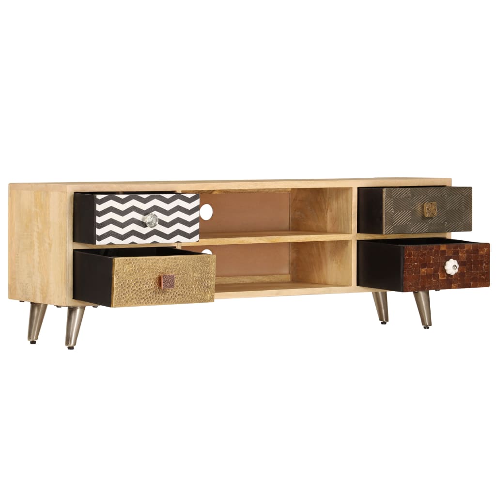 TV Cabinet- Solid Mango Wood - 120×30×40cm