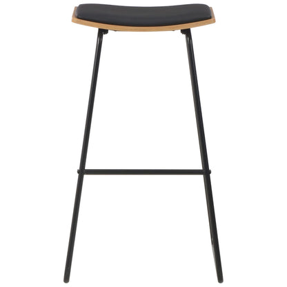 Bar Stools 2 pcs Black faux Leather