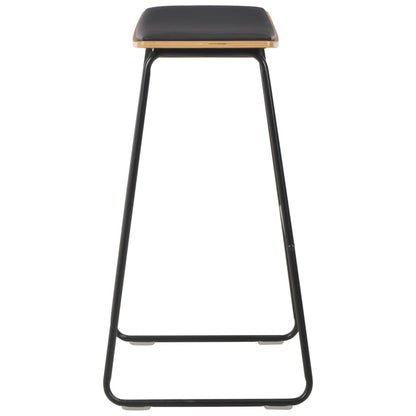 Bar Stools 2 pcs Black faux Leather