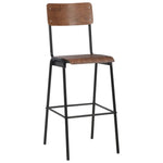 Bar Chairs 2 pcs Brown Solid Plywood Steel