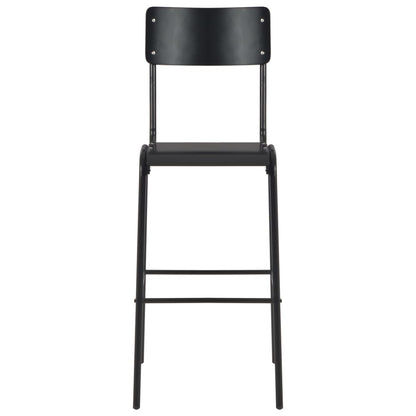 Bar Chairs 2 pcs Black Solid Plywood Steel