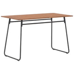 Dining Table Brown Solid Plywood Steel