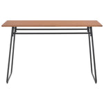 Dining Table Brown Solid Plywood Steel