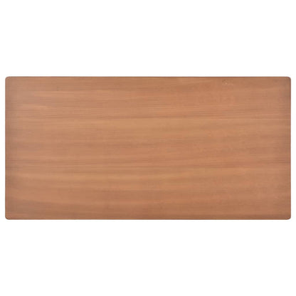 Dining Table Brown Solid Plywood Steel