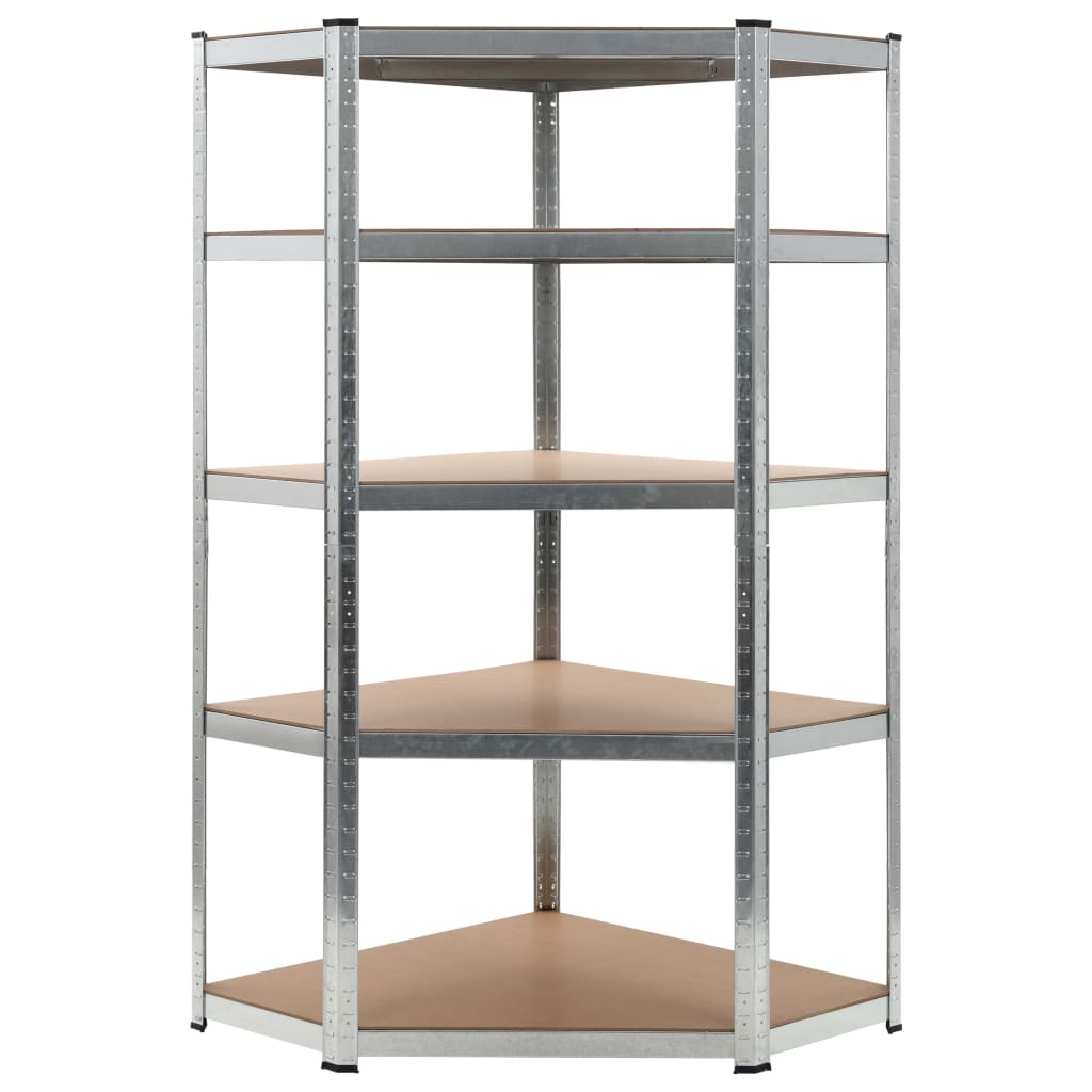 Storage Shelf Silver Steel and  MDF