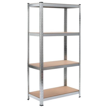 Storage Shelves 2 pcs  Silver-Steel and MDF