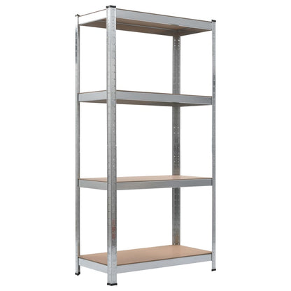 Storage Shelves 2 pcs  Silver-Steel and MDF