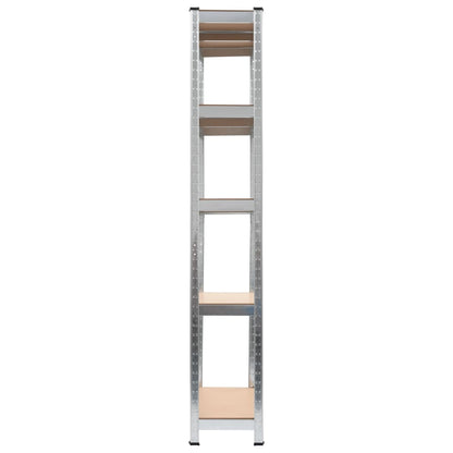 Storage Shelves 2 pcs Silver Steel and MDF