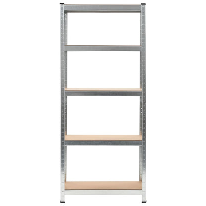 Storage Shelf Steel and MDF Silver