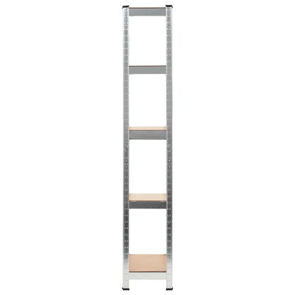 Storage Shelf Steel and MDF Silver
