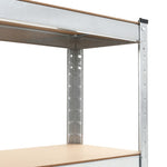 Storage Shelf Steel and MDF Silver