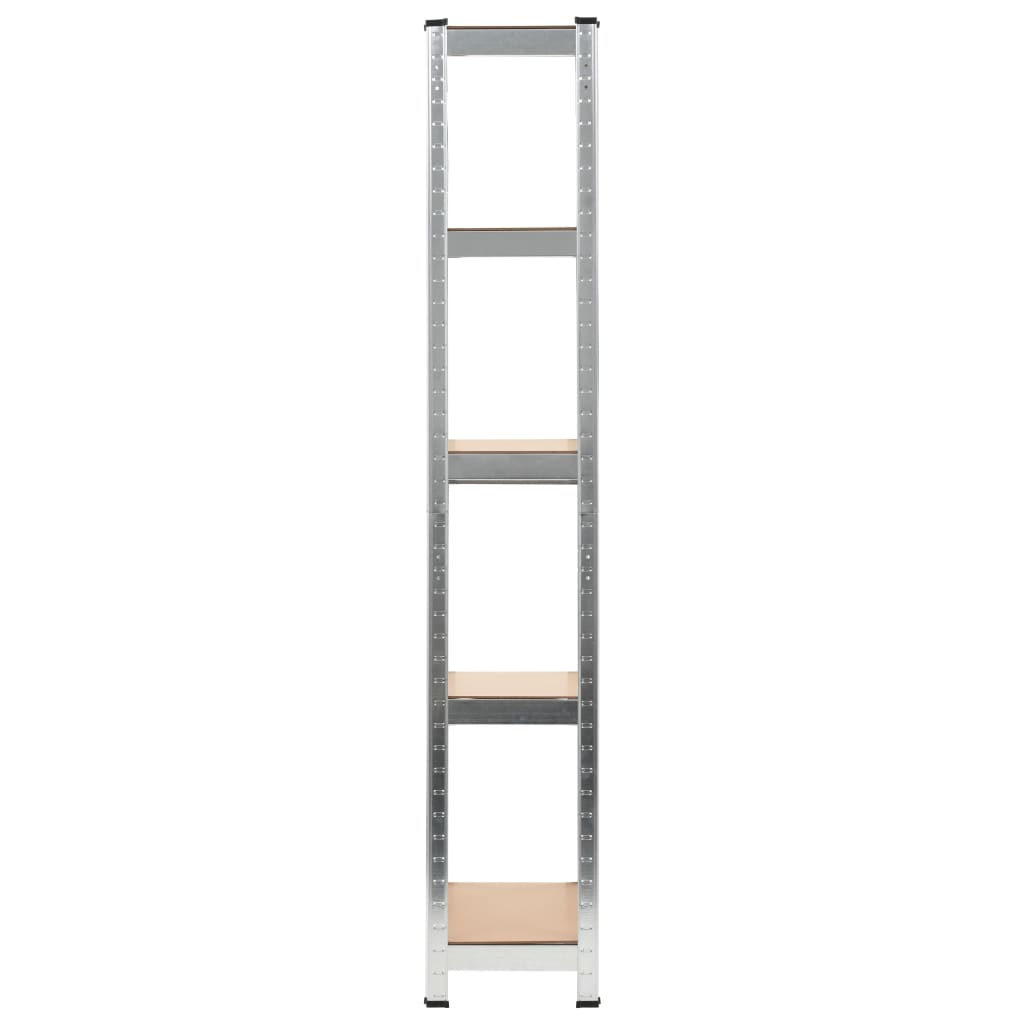 Storage Shelves 3 pcs Silver Steel and MDF