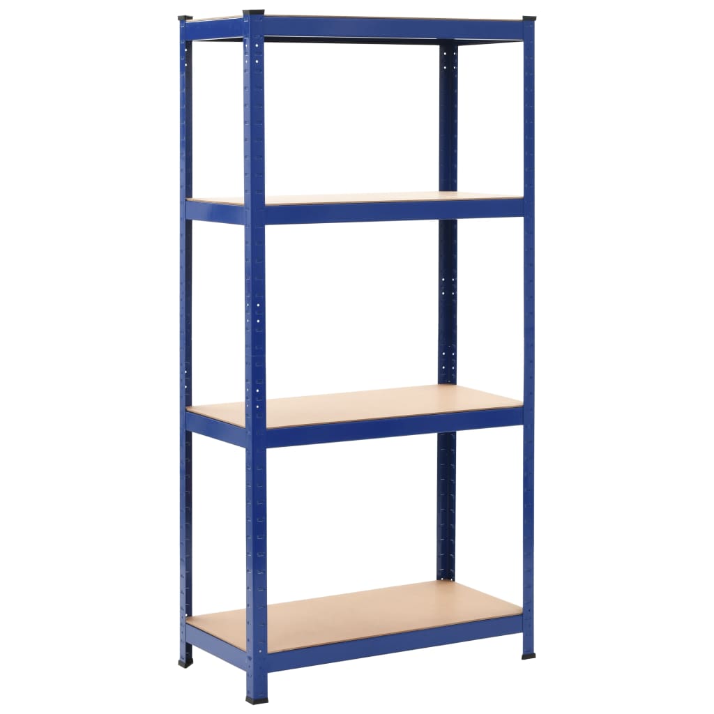 Storage Shelves 2 pcs Steel and MDF (Blue)