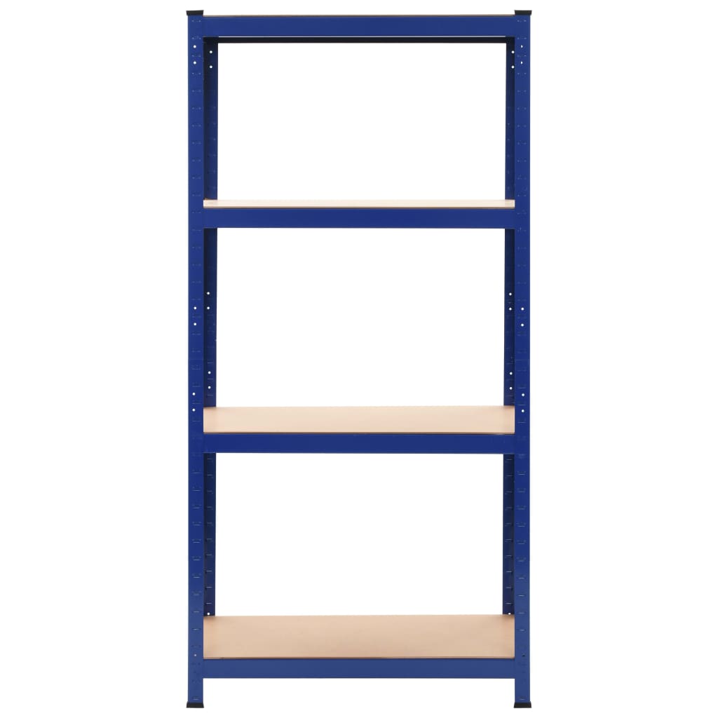 Storage Shelves 2 pcs Steel and MDF (Blue)