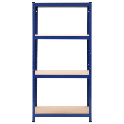 Storage Shelves 2 pcs Steel and MDF (Blue)