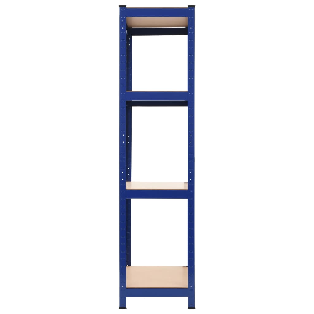 Storage Shelves 2 pcs Steel and MDF (Blue)