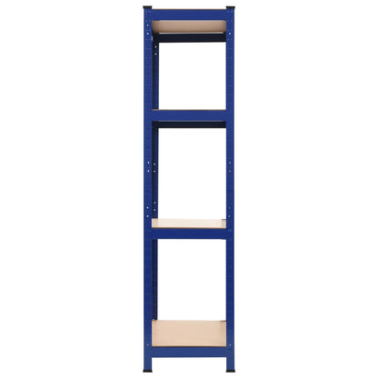 Storage Shelves 2 pcs Steel and MDF (Blue)