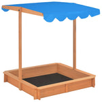 Sandbox with Adjustable Roof Wood  Blue