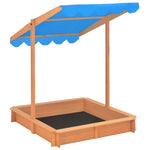 Sandbox with Adjustable Roof Wood  Blue