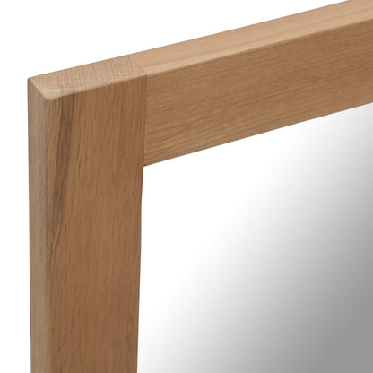 Wall Mounted Mirror Solid Oak Wood