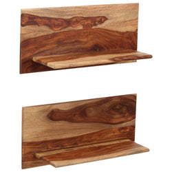 Wall Shelves 2 pcs Solid Sheesham Wood