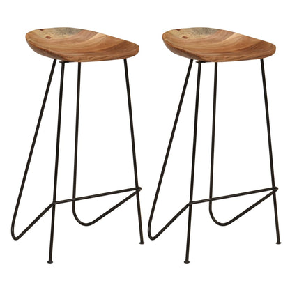 Bar Stools 2 pcs Solid Acacia Wood - 41×36×82cm