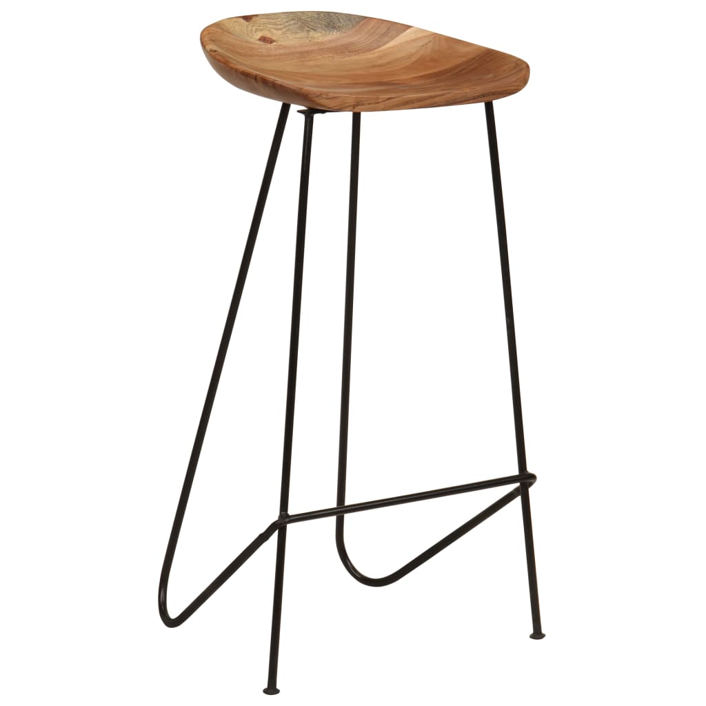 Bar Stools 2 pcs Solid Acacia Wood - 41×36×82cm