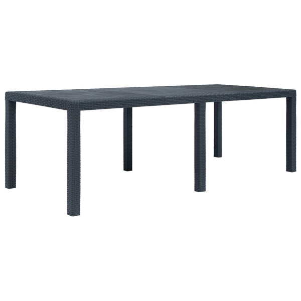  Garden Table Anthracite Plastic Rattan Look