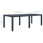Garden Table Anthracite Plastic Rattan Look