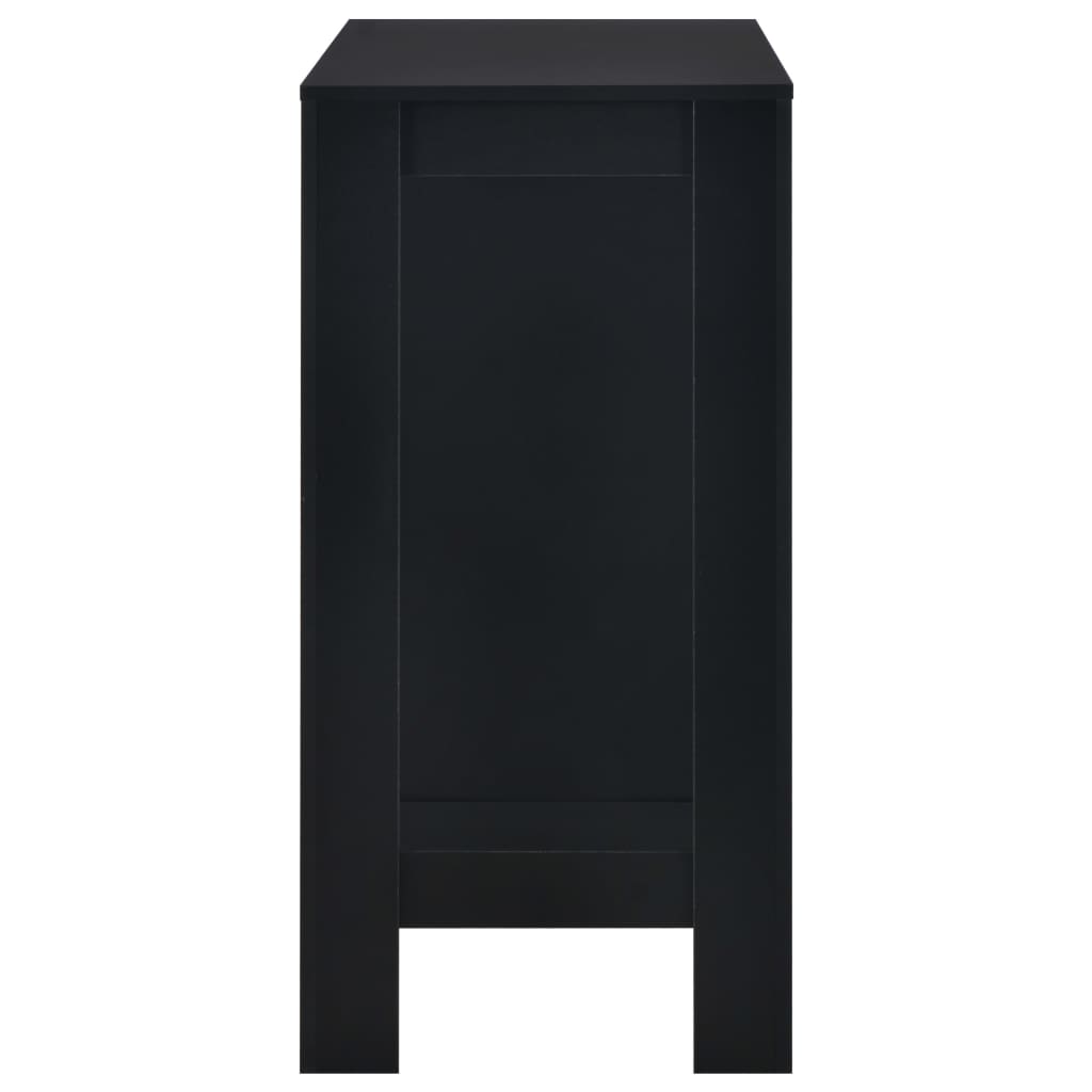 Bar Table with Shelf Black