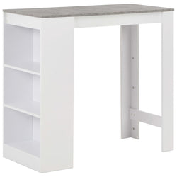 Bar Table with Shelf, White