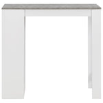 Bar Table with Shelf, White