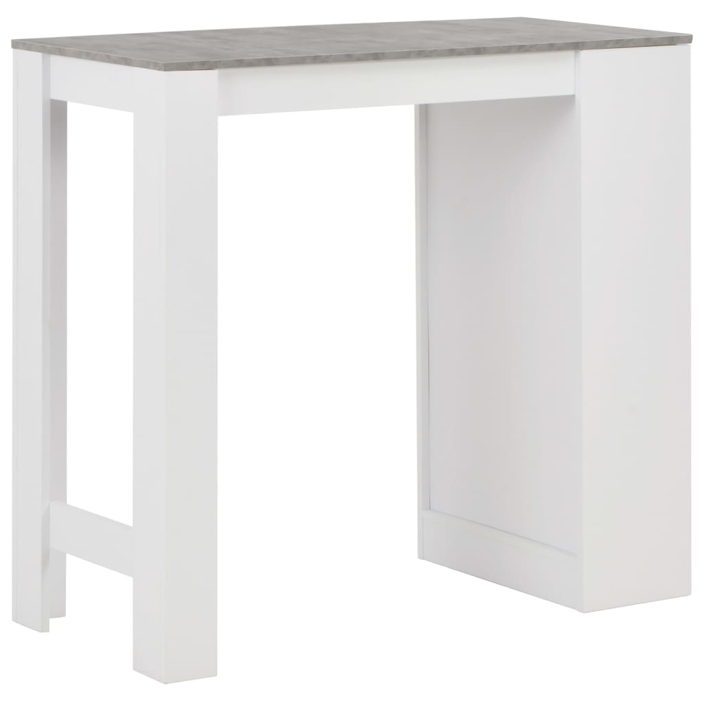 Bar Table with Shelf, White